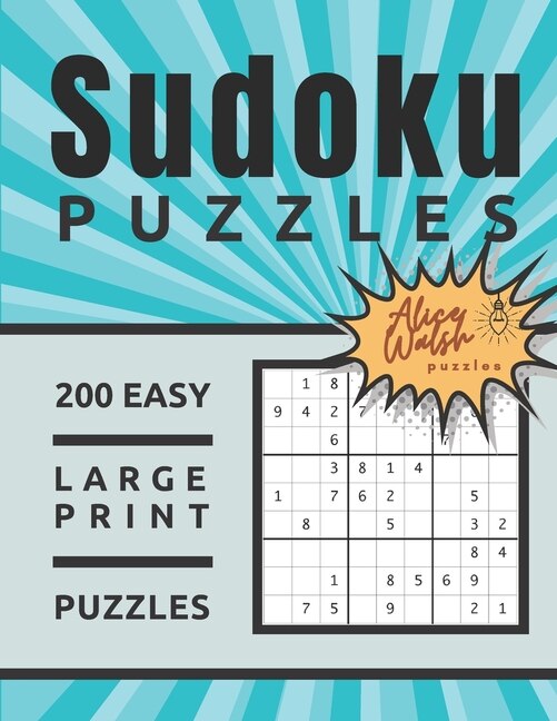 Front cover_200 Large Print Easy Sudoku Puzzles