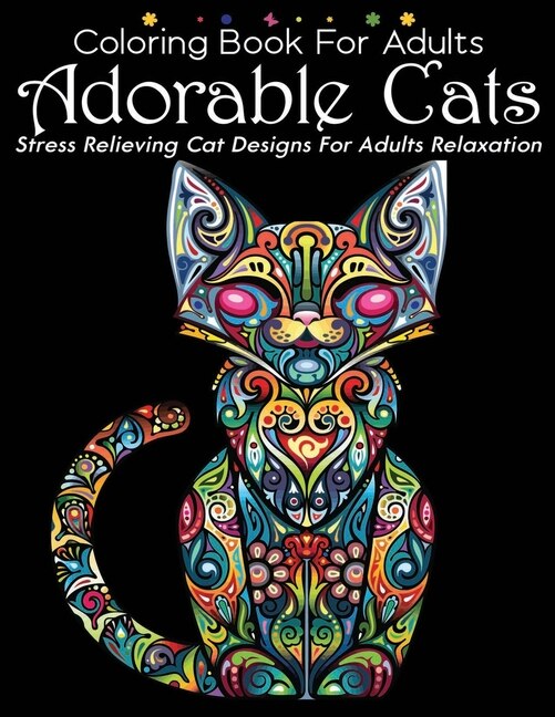 Couverture_Coloring Book For Adults Adorable Cats Stress Relieving Cat Designs For Adults Relaxation