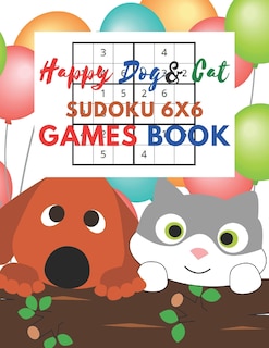 Front cover_Happy Dog & Cat Sudoku 6x6 Games Book