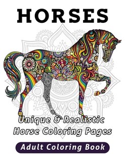 Front cover_Horses Adult Coloring Book