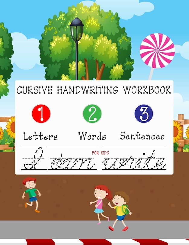 Front cover_Cursive Handwriting Workbook For Kids