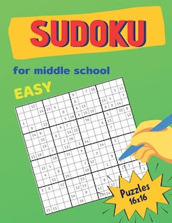 Front cover_Easy Sudoku For Middle School Puzzles 16x16