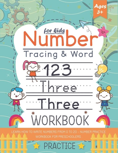 Front cover_Number Tracing and word practice workbook for kids +3