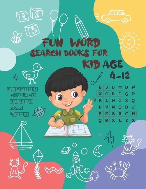 Front cover_fun Word Search Book For Kids ages 4-12