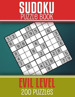 Front cover_Sudoku Puzzle Book - Evil level 200 Puzzles
