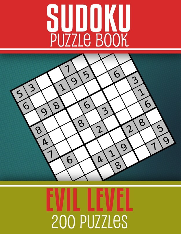 Front cover_Sudoku Puzzle Book - Evil level 200 Puzzles