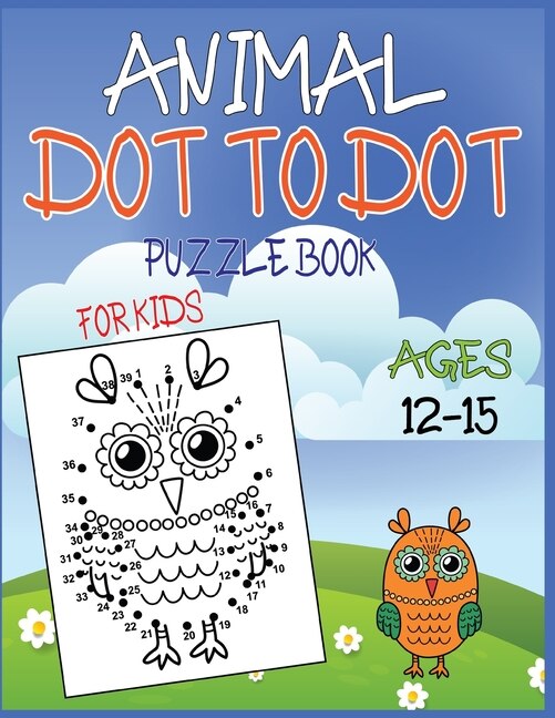 Front cover_Animal Dot To Dot Puzzle Book For Kids Ages 12-15