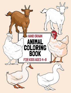 Front cover_Hand Drawn Animal Coloring Book For Kids Ages 4-8