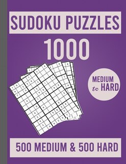 Front cover_1000 Sudoku Puzzles 500 Medium & 500 Hard