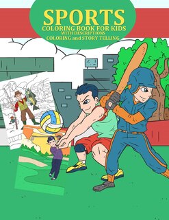 Couverture_SPORTS COLORING BOOK FOR KIDS, WITH DESCRIPTIONS COLORING and STORY TELLING