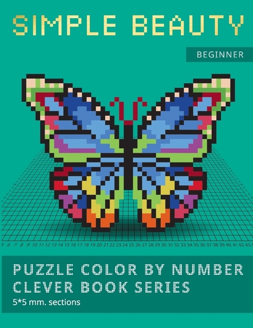 Front cover_Puzzle Color by Number Clever Book Series. Simple Beauty.
