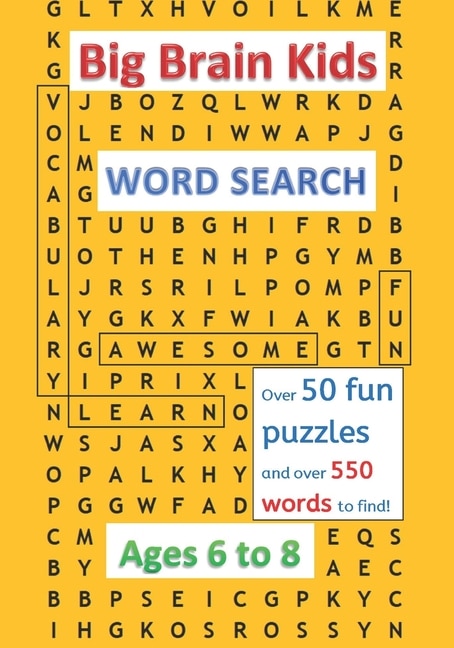 Couverture_Big Brain Kids Word Search, Ages 6 to 8