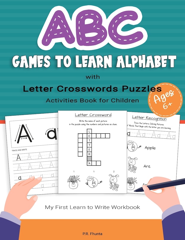 Couverture_ABC Game to Learn Alphabet with Letter Crosswords Puzzles Activities Book for Children Ages 6+