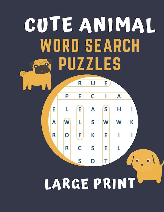 Front cover_Cute Animal Word Search Puzzles Large Print