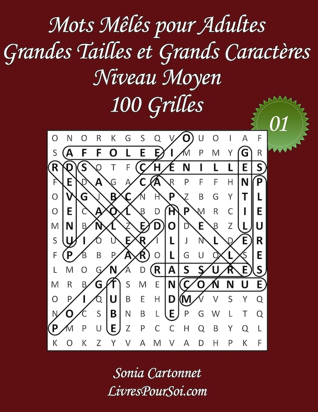 Couverture_Mots Mêlés pour Adultes - Grandes Tailles et Grands Caractères - Niveau Moyen - N°01