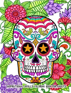 Front cover_Inspirational Skulls Coloring Book for Adults