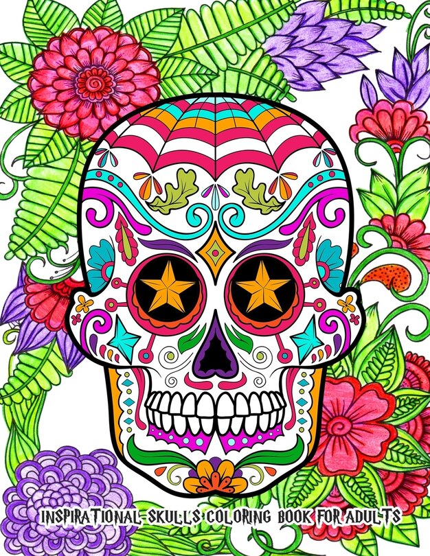 Front cover_Inspirational Skulls Coloring Book for Adults