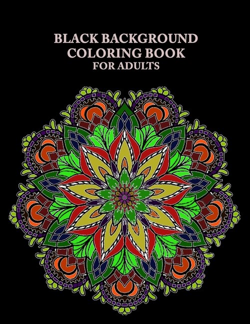 Front cover_Black Background Coloring Book For Adults