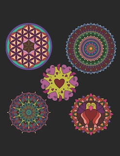 Front cover_Mandala black background coloring book