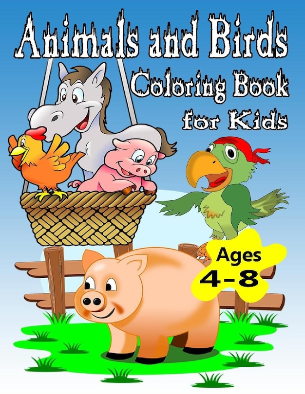 Couverture_Animals and Birds Coloring Book for Kids Ages (4-8)