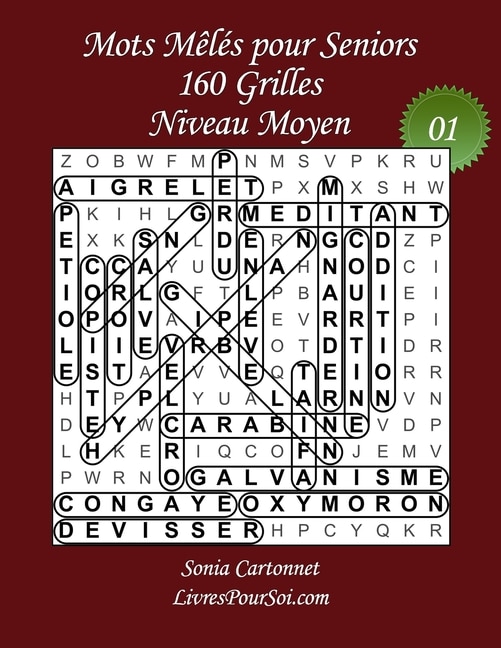 Front cover_Mots Mêlés pour Seniors - Grandes Tailles et Gros Caractères - Niveau Moyen - N°01