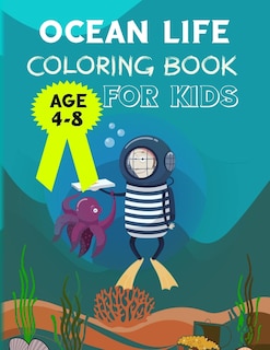 Front cover_ocean life coloring book for kids age 4-8