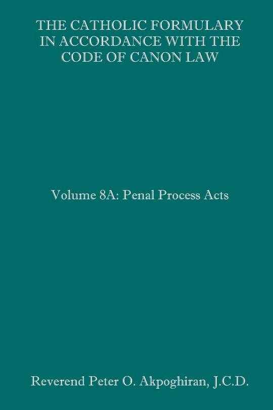 Front cover_The Catholic Formulary in Accordance with the Code of Canon Law
