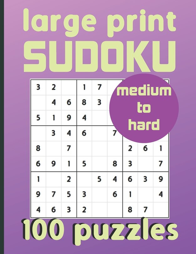 Couverture_Large Print Sudoku 100 Puzzles Medium to Hard