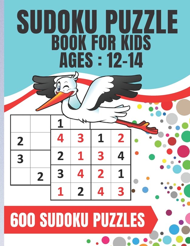 Front cover_Sudoku Puzzle Book For Kids Ages 12-14