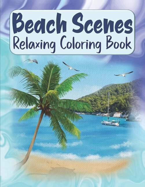 Front cover_Beach Scenes Relaxing Coloring Book