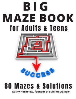 Front cover_Big MAZE Book for Adults and Teens, 80 Mazes and Solutions