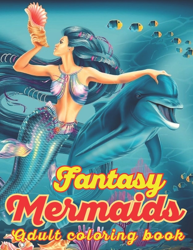 Front cover_Fantasy Mermaids Adult Coloring book
