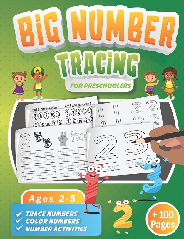 Front cover_Big Number Tracing Book for Preschoolers