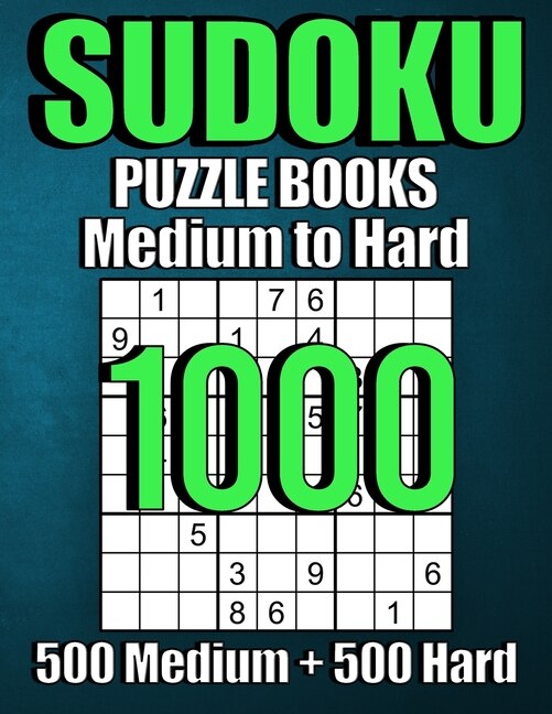 Front cover_1000 Sudoku Puzzles 500 Medium & 500 Hard