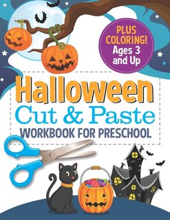 Front cover_Halloween Cut and Paste Workbook for Preschool