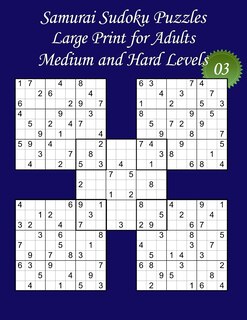 Front cover_Samurai Sudoku Puzzles - Large Print for Adults - Medium and Hard Levels - N°03