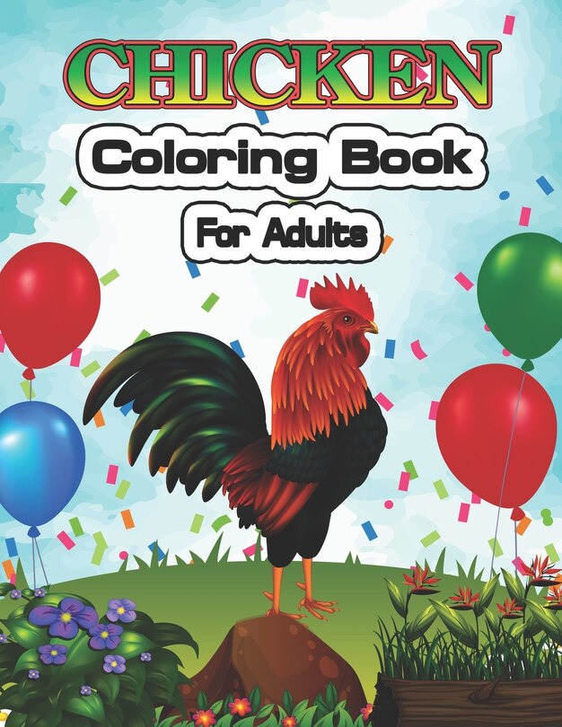 Front cover_Chicken Coloring Book for Adults