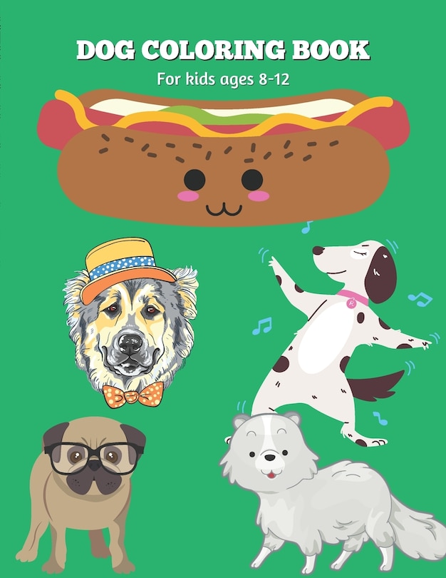 Front cover_Dog Coloring Book for children ages 8-12