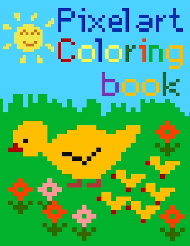 Front cover_Pixel art coloring book