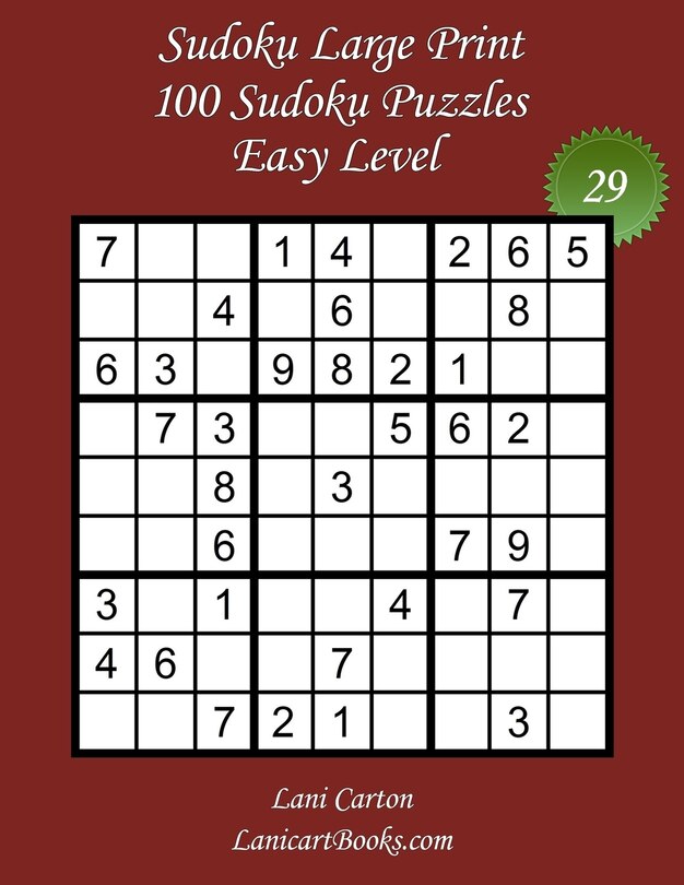 Couverture_Sudoku Large Print for Adults - Easy Level - N°29