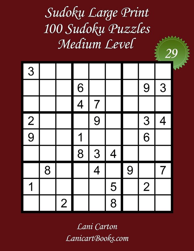 Front cover_Sudoku Large Print for Adults - Medium Level - N°29