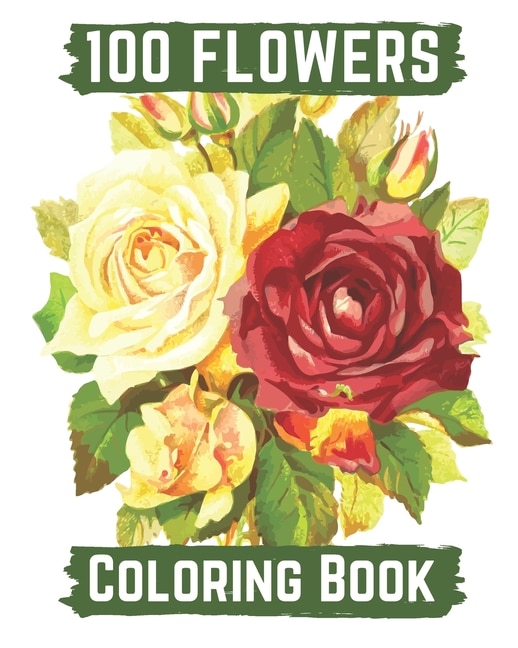 Front cover_100 flowers coloring book
