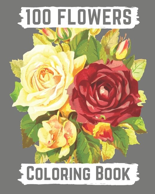 Front cover_100 flowers coloring book