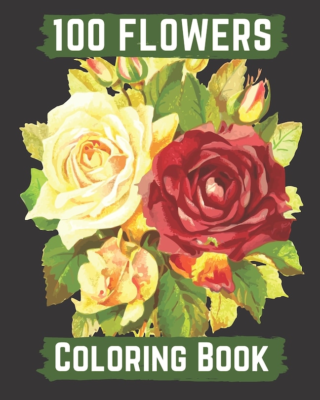 Front cover_100 flowers coloring book