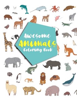 Front cover_Awesome Animals Coloring Book