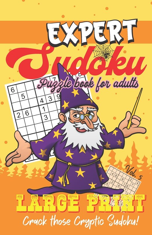 Front cover_Expert Sudoku - Puzzle Book for Adults - Large Print - Crack those Cryptic Sudoku!
