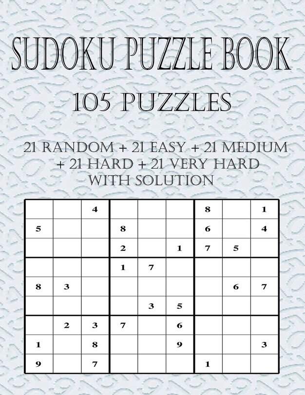Couverture_Sudoku Puzzle book 105 puzzles
