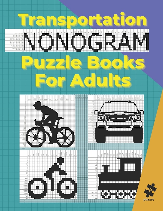 Front cover_Transportation Nonogram Puzzle Books For Adults