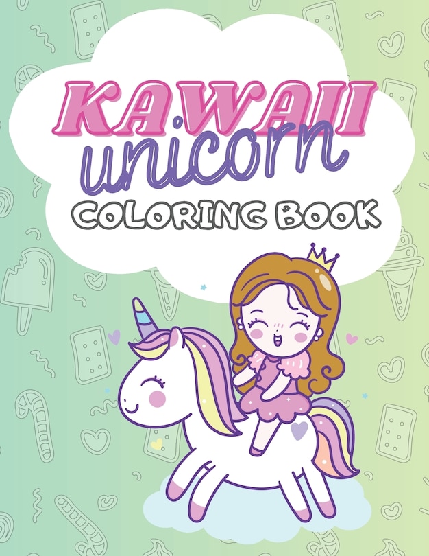 Front cover_Kawaii Unicorn Coloring Book