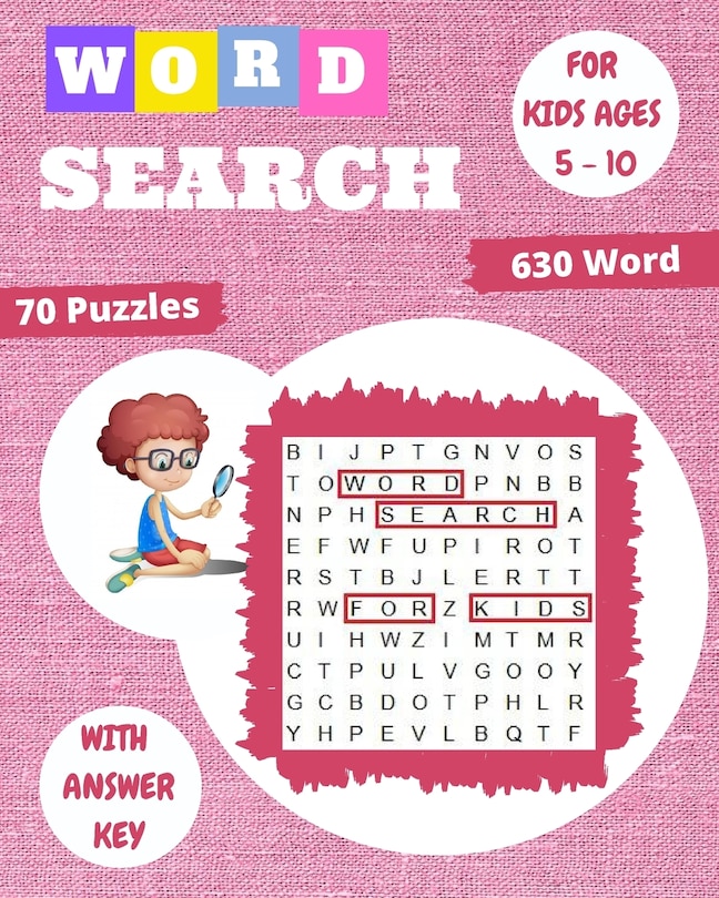 Front cover_Word Search for Kids for Ages 5-10